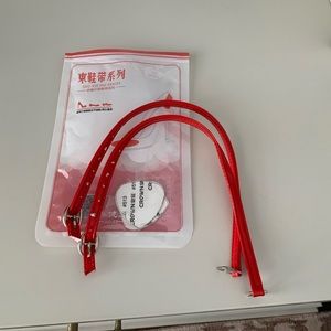 Faux Patent Leather Red Shoe Replacement Ankle Straps BRAND NEW Adult Size